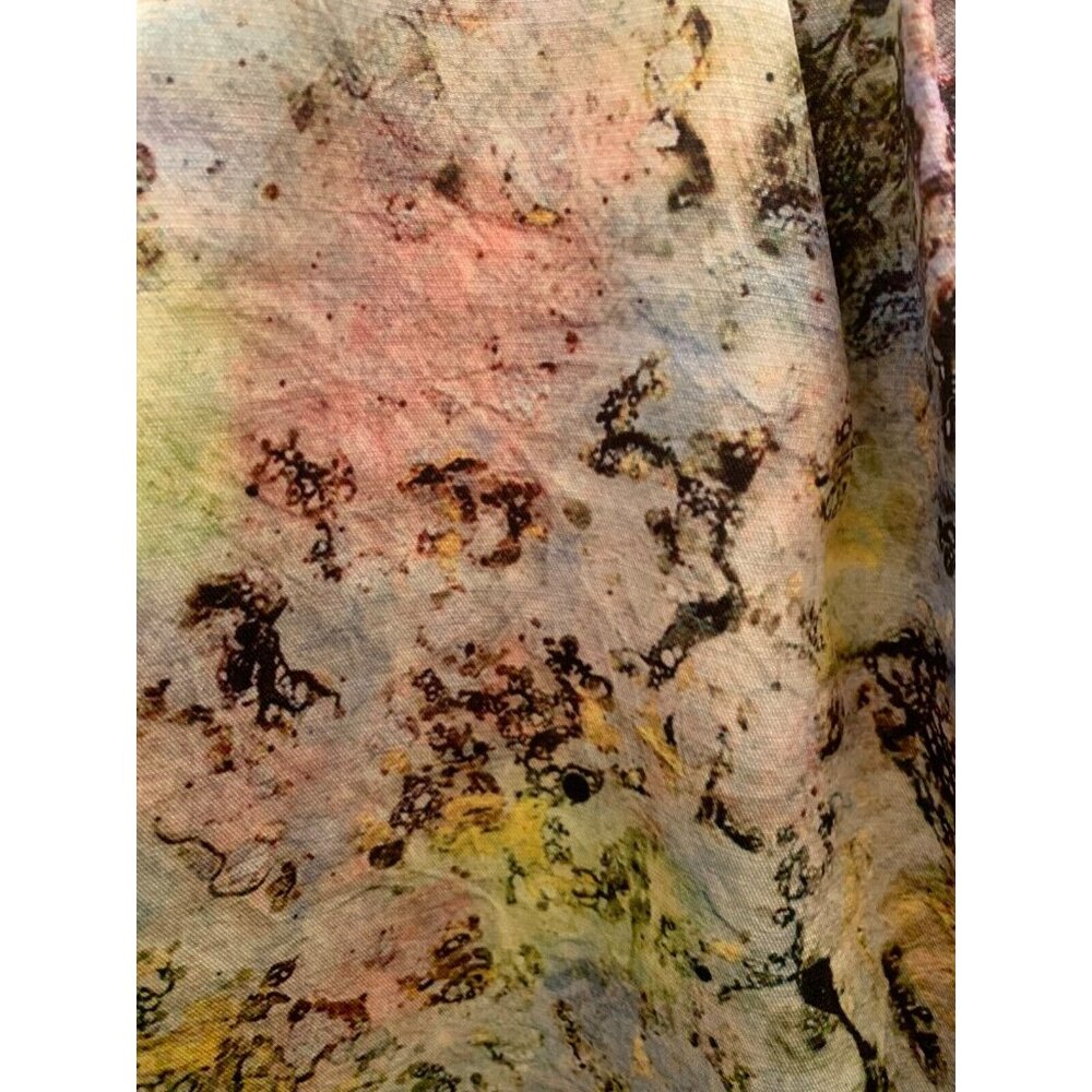McGinn Anthro Strapless Dress Sz 0 Cooling Magma Watercolor Artsy Cocktail Party - Picture 3 of 7
